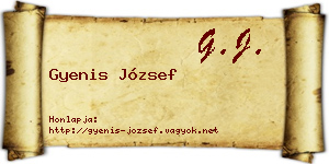 Gyenis József névjegykártya